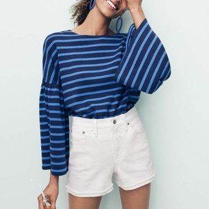 j.Crew Striped bell-sleeve T-shirt TOP
